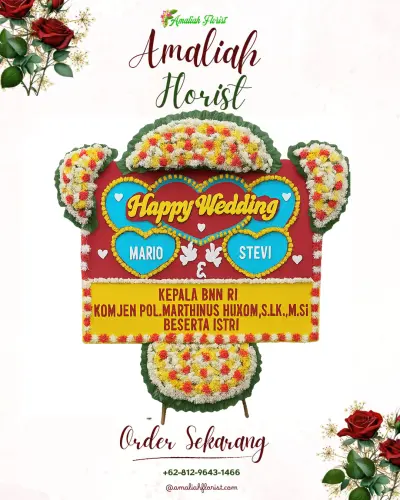Karangan Papan Bunga Pernikahan di Tanggung